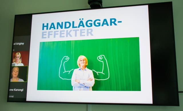 En presentation på storbildsskärm